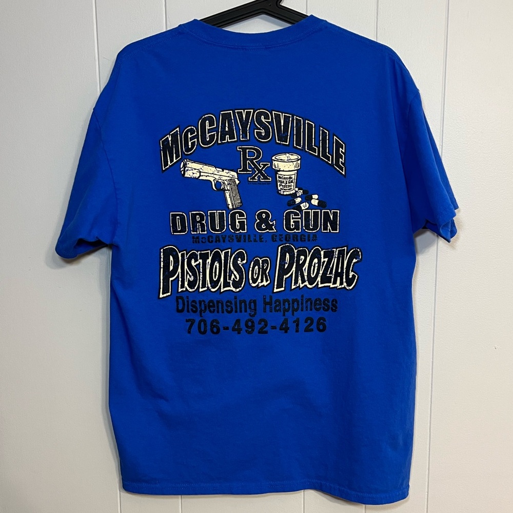 McCaysville‎ Drug And Gun T-shirt Pistols & Prozac Graphic Size L